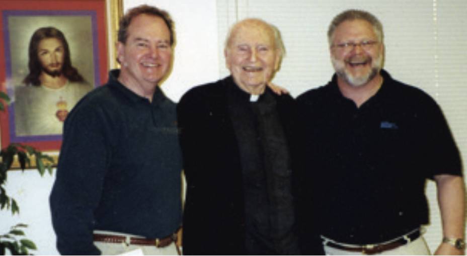 Father Frank with Michael McDevitt and Rob Bussell